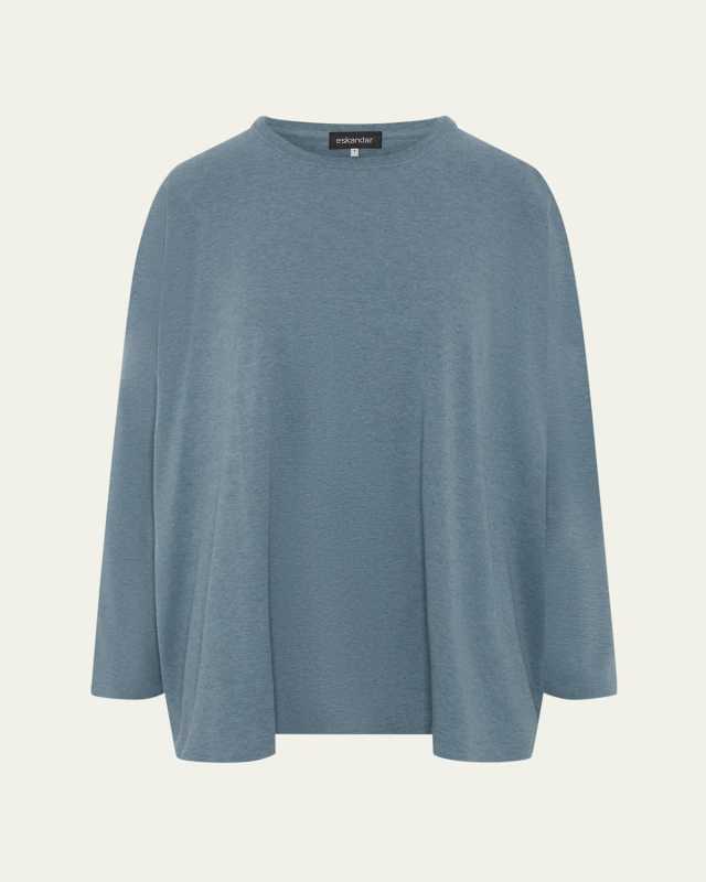 Long-Sleeve Round-Neck T-Shirt (Mid Plus Length)